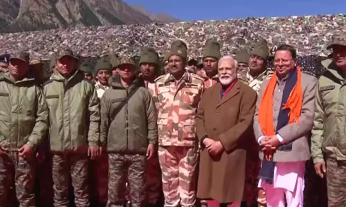Modi mingles with locals, interacts with ITBP personnel at Gunji village of Uttarakhand