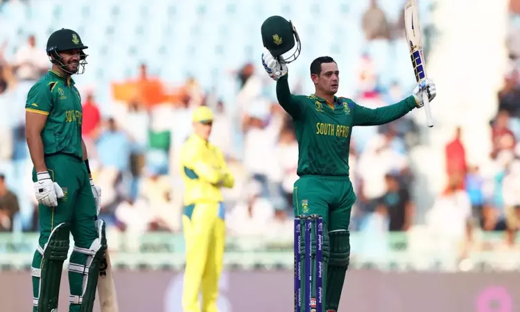 CWC 2023: De Kocks century, Markrams fifty take South Africa to 311/7