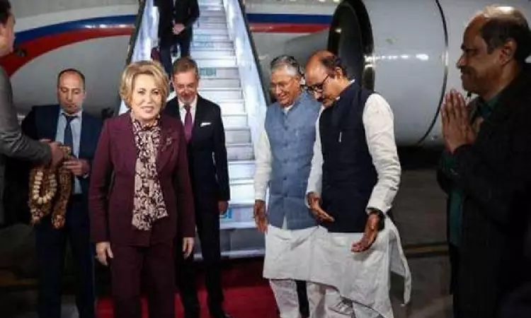 Russian delegation led by Upper House Speaker arrives in Delhi for 9th P20 Summit