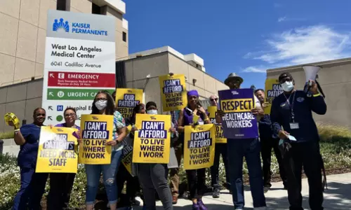 Union workers reach tentative deal after largest healthcare strike in US
