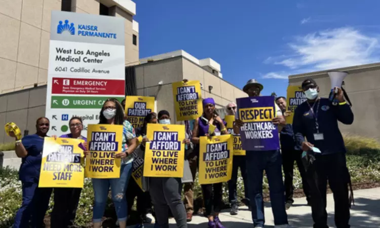 Union workers reach tentative deal after largest healthcare strike in US