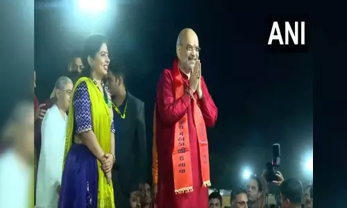 Amit Shah joins Kesariya Garba festivities in Gujarats Gandhinagar