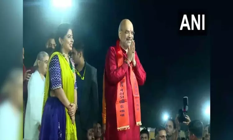 Amit Shah joins Kesariya Garba festivities in Gujarats Gandhinagar