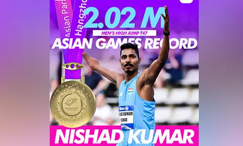 Asian Para Games: Nishad Kumar bags gold medal in Mens High Jump T47 Final