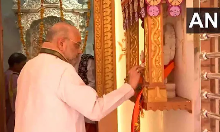 Amit Shah offers prayers at Bahuchar Mata Temple in Gandhinagar