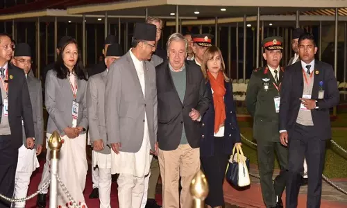 UN Chief Antonio Guterres arrives in Nepal on four-day visit