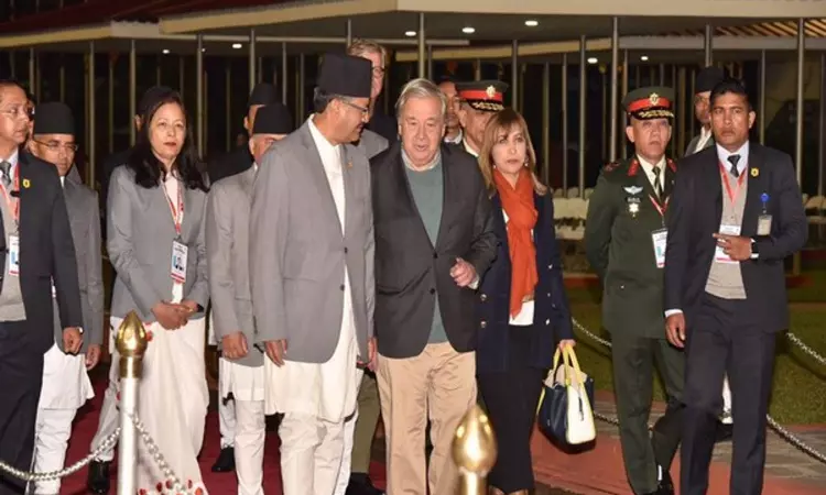 UN Chief Antonio Guterres arrives in Nepal on four-day visit