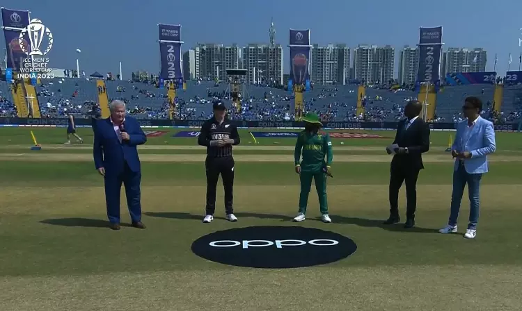 CWC 2023: NZ wins toss, opts to bowl first against SA CWC 2023: NZ wins toss, opts to bowl first against SA