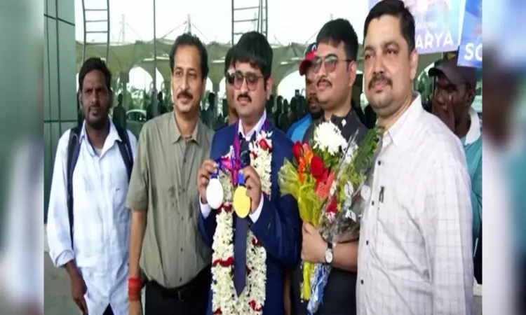 Asian Para Games medalist Soundarya receives warm welcome in Bhubaneswar