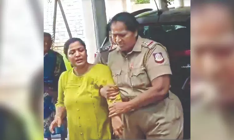 Actress Ranjana held for beating, abusing students Actress Ranjana held for beating, abusing students