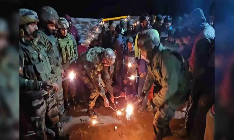 Army jawans celebrate Diwali with locals at Uri village near Line of Control