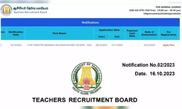 Nov 15 is the deadline to apply for Chief Ministers Research Fellowship