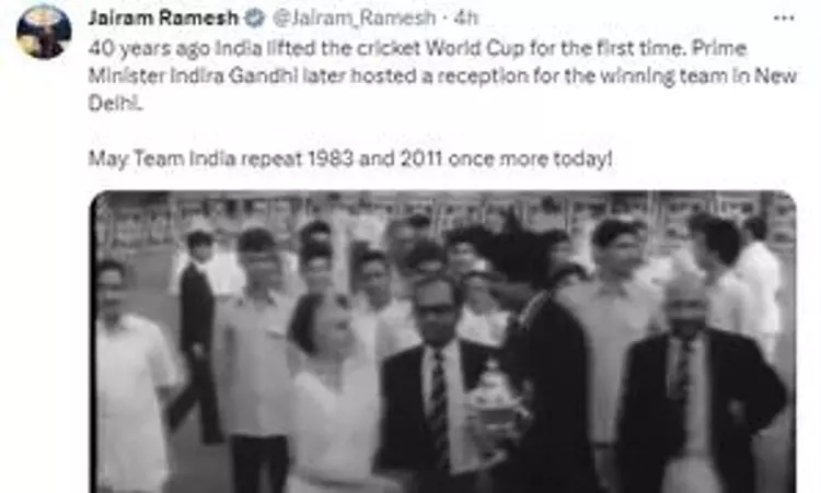Cong shares 1983, 2011 WC winning teams reception by Indira Gandhi, Manmohan Singh