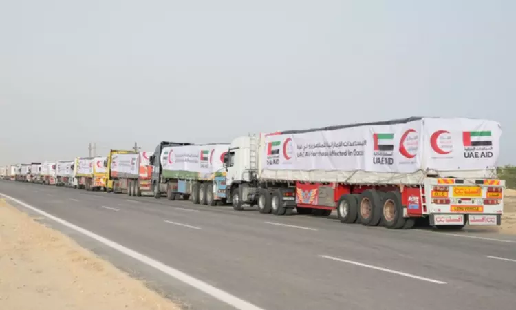 UAE aid convoy sets off towards Rafah crossing, bound for Gaza Strip
