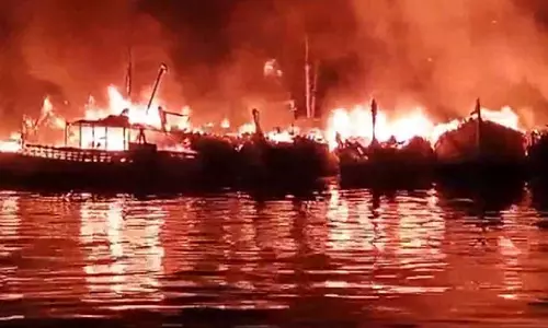 AP: Nearly 40 boats gutted in fire at Visakhapatnam fishing harbour