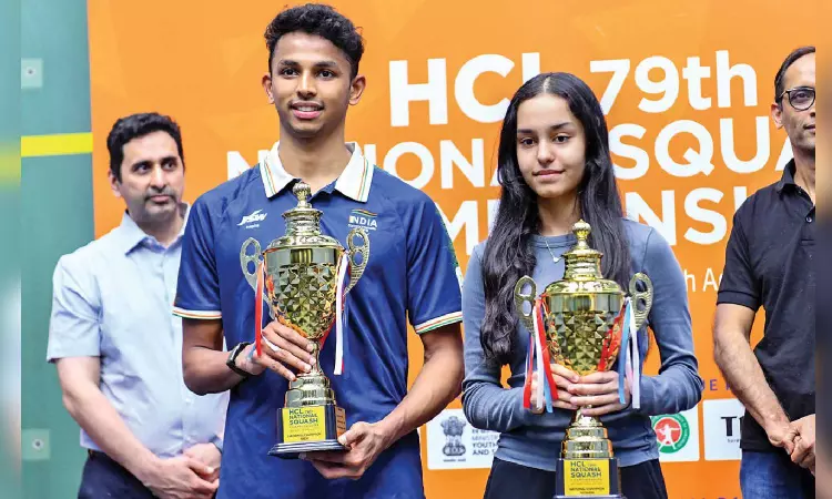 Velavan, Anahat win Squash National Championships Velavan, Anahat win Squash National Championships