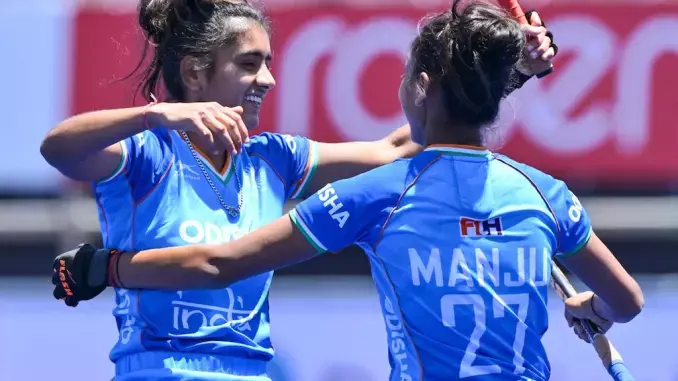 Indian junior womens hockey secures 12-0 win against Canada in their World Cup 2023 opener