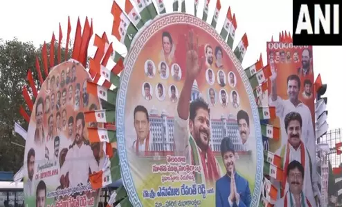 Hyd plastered with posters of Revanth Reddy ahead of his swearing-in ceremony
