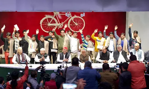 Akhilesh felicitates rat miners who saved 41 workers trapped inside Uttarkashi tunnel