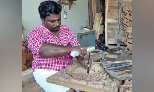 Mahabs wood sculptors give Tamil touch to Ram Temple Mahabs wood sculptors give Tamil touch to Ram Temple