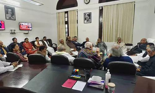 A meeting of INDIA bloc leaders on winter session held at Kharges office