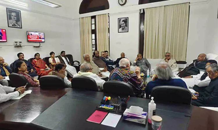 A meeting of INDIA bloc leaders on winter session held at Kharges office