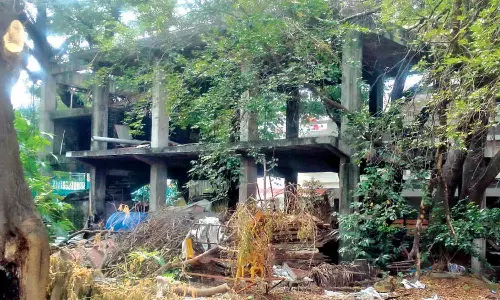 Sathuvachari locals stop TNHB staff from felling trees at disputed site