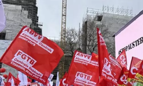 Thousands protest against austerity in Brussels