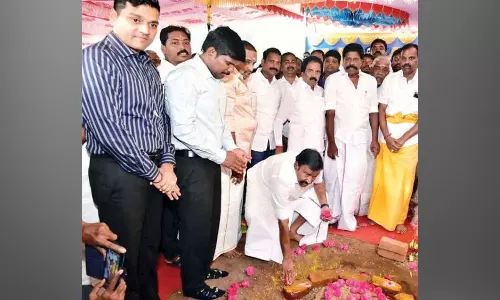 KN Nehru lays foundation for new bus terminus in Srirangam