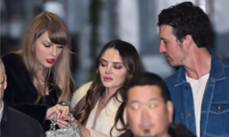 Taylor Swift spotted flaunting ring to Miles Teller, Keleigh Sperry Taylor Swift spotted flaunting ring to Miles Teller, Keleigh Sperry