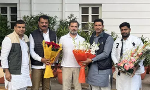 Rahul Gandhi meets newly appointed MP Congress Chief, CLP & deputy leader