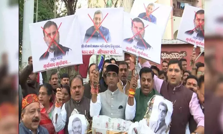 VP Dhankhar Mimicry Row: BJP stages protest in Bhopal, seeks apology from Congress