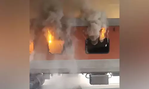 Assam: Fire breaks out in empty coach at Guwahati Railway Station