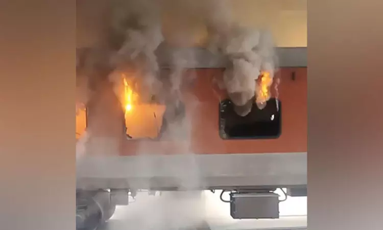 Assam: Fire breaks out in empty coach at Guwahati Railway Station