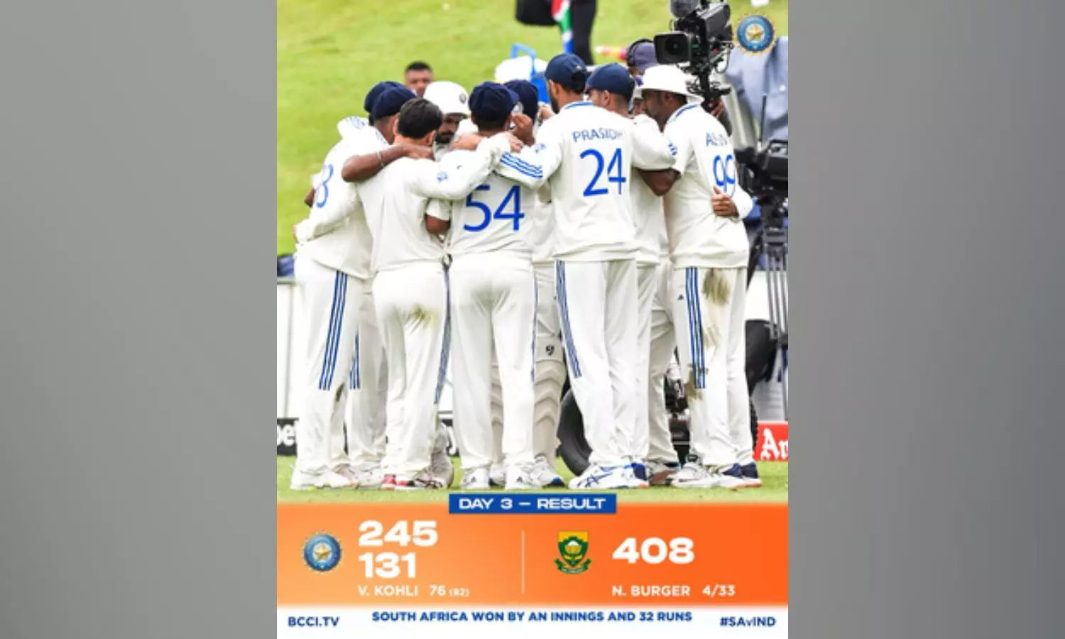 IND v SA: Bowlers, Elgar star as South Africa defeat India by an innings and 32 runs
