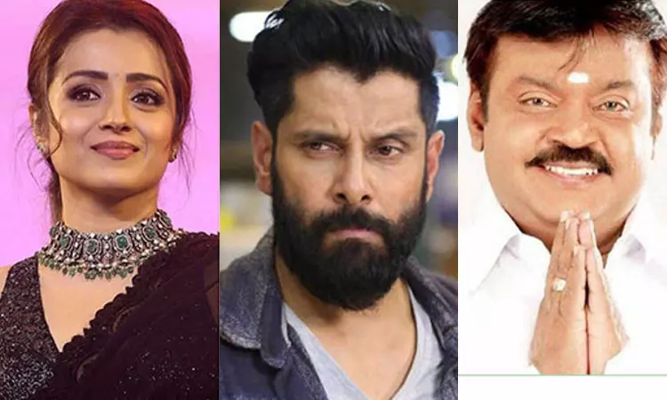 Trisha Krishnan, and Vikram pay tribute to Captain Vijayakanth
