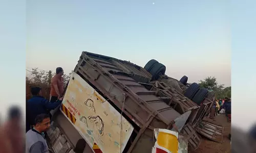 Two dead, 55 injured as bus overturns in Maharashtras Raigad