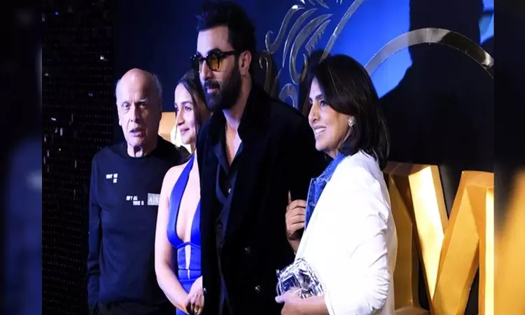 Ranbir attends Animal success bash with wife Alia, mom Neetu