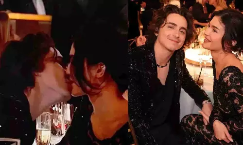 Timothee Chalamet, Kylie Jenner share kiss at 2024 Golden Globes