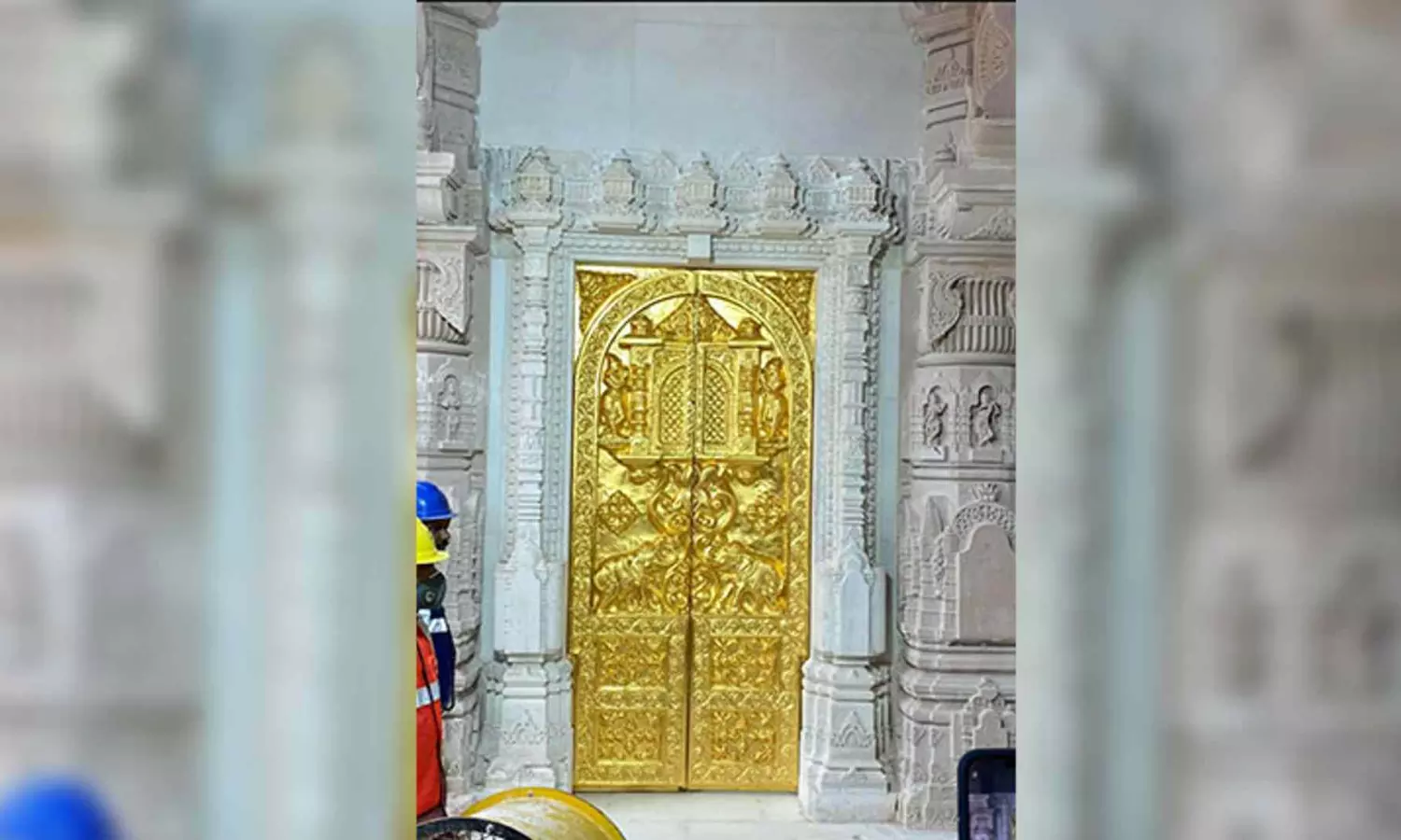 First golden door installed at Ayodhyas Ram Mandir