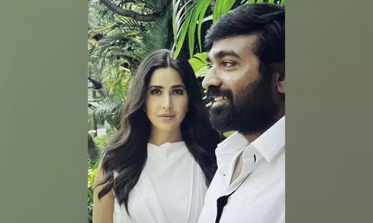 Katrina Kaif twins in white with Merry Christmas co-star Vijay Sethupathi