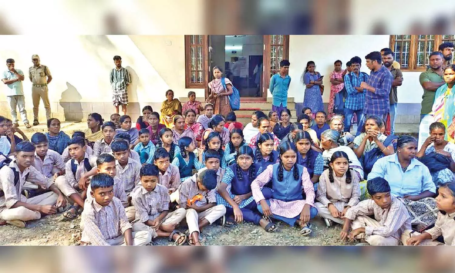 Students protest to reopen the school ahead of board exams