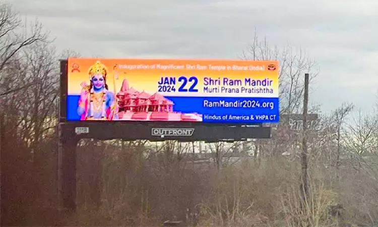 40 billboards displaying Ram temple go up across 10 US states ahead of inauguration