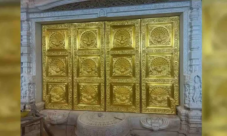 Garbhagriha door at Ram Janmabhoomi Mandir installed by Anuradha Timber International Garbhagriha door at Ram Janmabhoomi Mandir installed by Anuradha Timber International