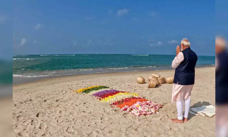 PM Modi visits Arichal Munai - starting point of Ram Setu
