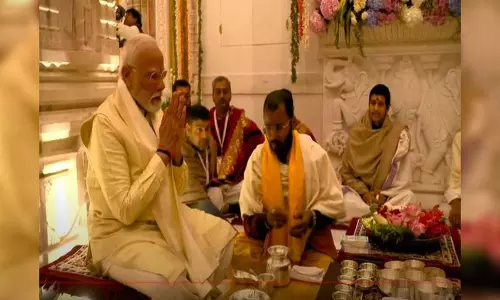 PM Modi participates in Pran Pratishtha ceremony at Ram Temple in Ayodhya PM Modi participates in Pran Pratishtha ceremony at Ram Temple in Ayodhya