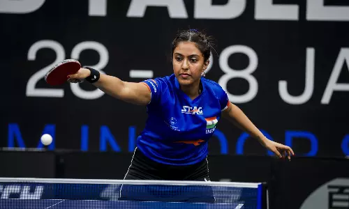 Ayhika wins qualifier; Sharath exits early