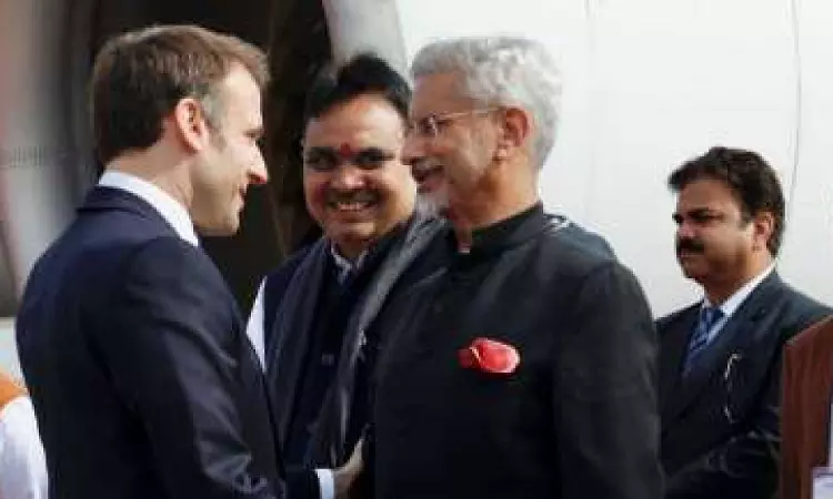 French President Macron reaches Jaipur French President Macron reaches Jaipur