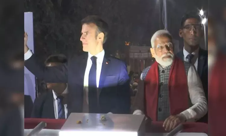 PM Modi, French President Macron hold roadshow in Rajasthans Jaipur
