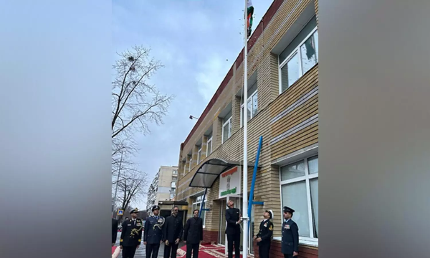75th R-Day: Indian envoy to Ukraine unfurls Tricolour in Kyiv